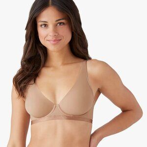NWOT b.tempt'd by Wacoal Nearly Nothing Underwire Plunge Bra 34D Roebuck (Nude)